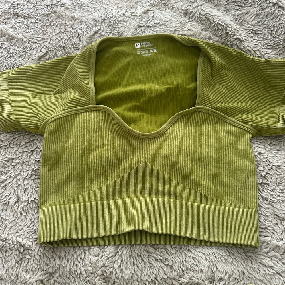 Green Ribbed Two-Piece Set medium - Picture 2 of 4